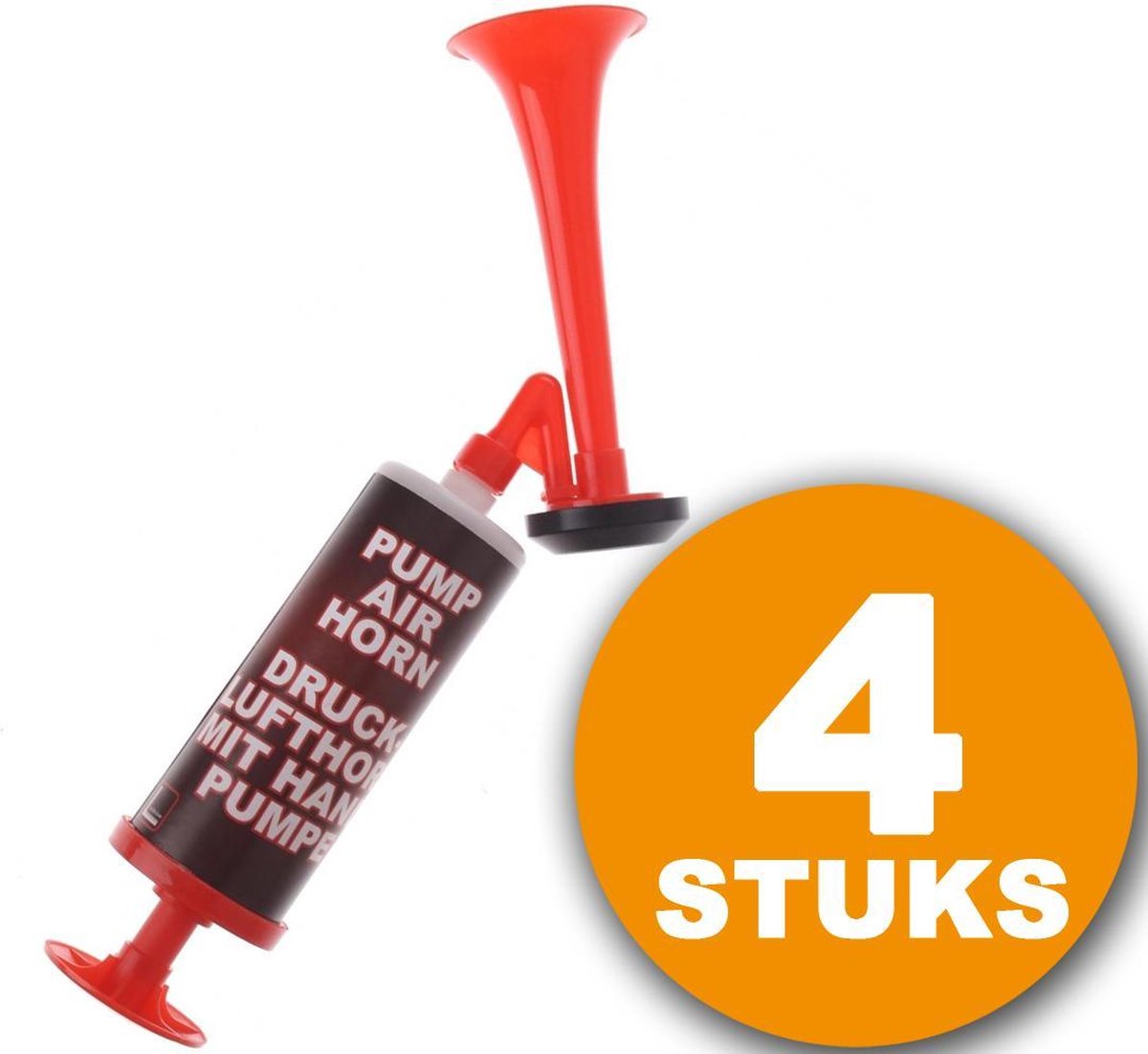 Oranje Feesttoeter | 4 stuks Oranje Luchthoorn | Nederlands Elftal EK Voetbal